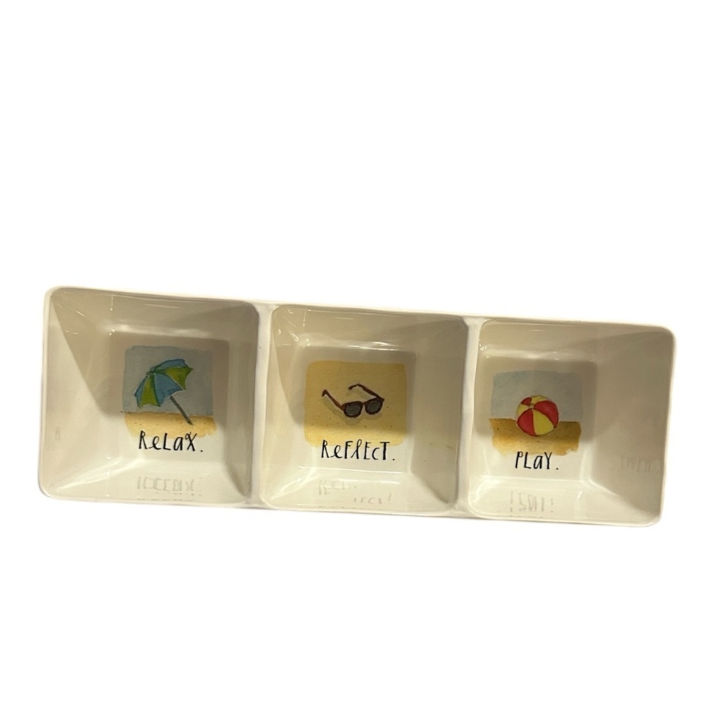 EUC Ray Dunn Cream Tray with Beach Motifs